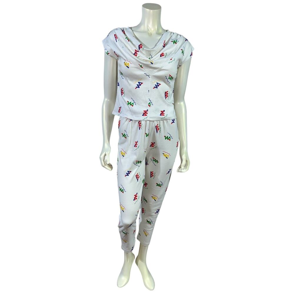 90s Over The Rainbow Novelty Print 2-Piece Loungewear Set Size M